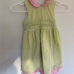 b.t. kids Pink Gingham Girls Dress with Green Accents